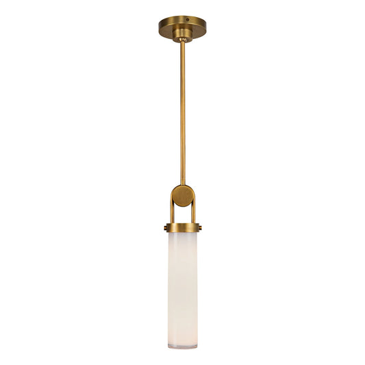 Wynwood 15-in Vintage Brass/Glossy Opal 1 Light Pendant by Alora Lighting | PD355015VBGO | Alora Lighting