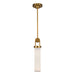 Wynwood 15-in Vintage Brass/Glossy Opal 1 Light Pendant by Alora Lighting | PD355015VBGO | Alora Lighting
