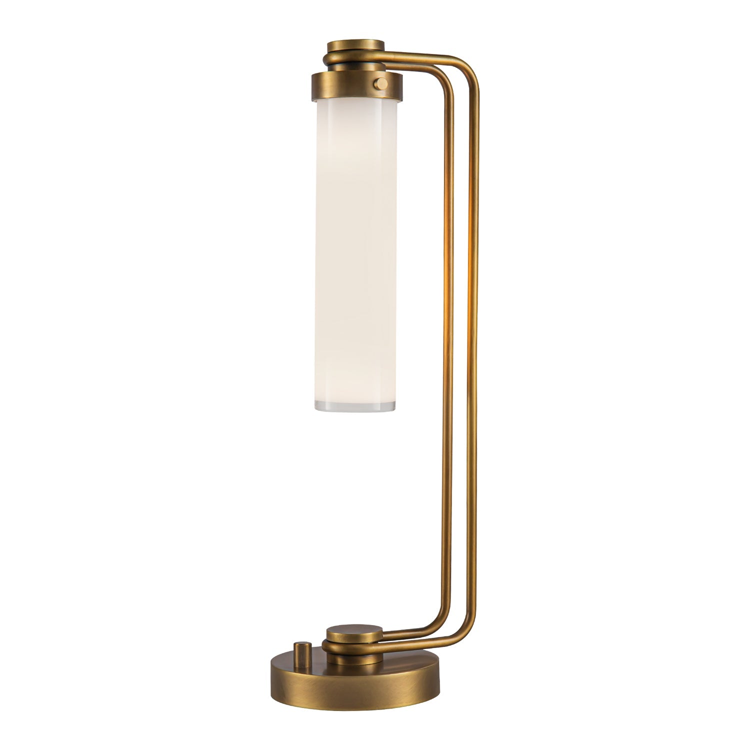 Wynwood 22-in Vintage Brass/Glossy Opal 1 Light Table Lamp by Alora Lighting | TL355022VBGO | Alora Lighting