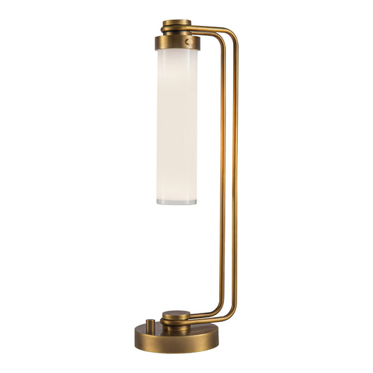 Wynwood 22-in Vintage Brass/Glossy Opal 1 Light Table Lamp by Alora Lighting | TL355022VBGO | Alora Lighting