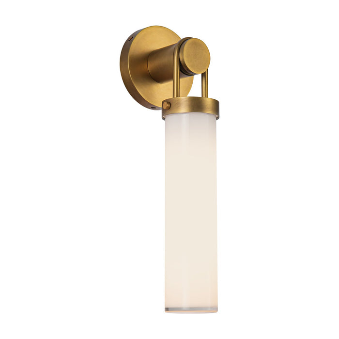 Wynwood 16-in Vintage Brass/Glossy Opal 1 Light Wall/Vanity by Alora Lighting | WV355116VBGO | Alora Lighting