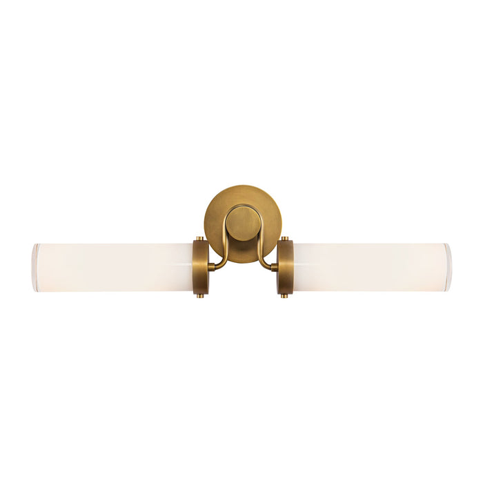 Wynwood 23-in Vintage Brass/Glossy Opal 2 Lights Wall/Vanity by Alora Lighting | WV355223VBGO | Alora Lighting
