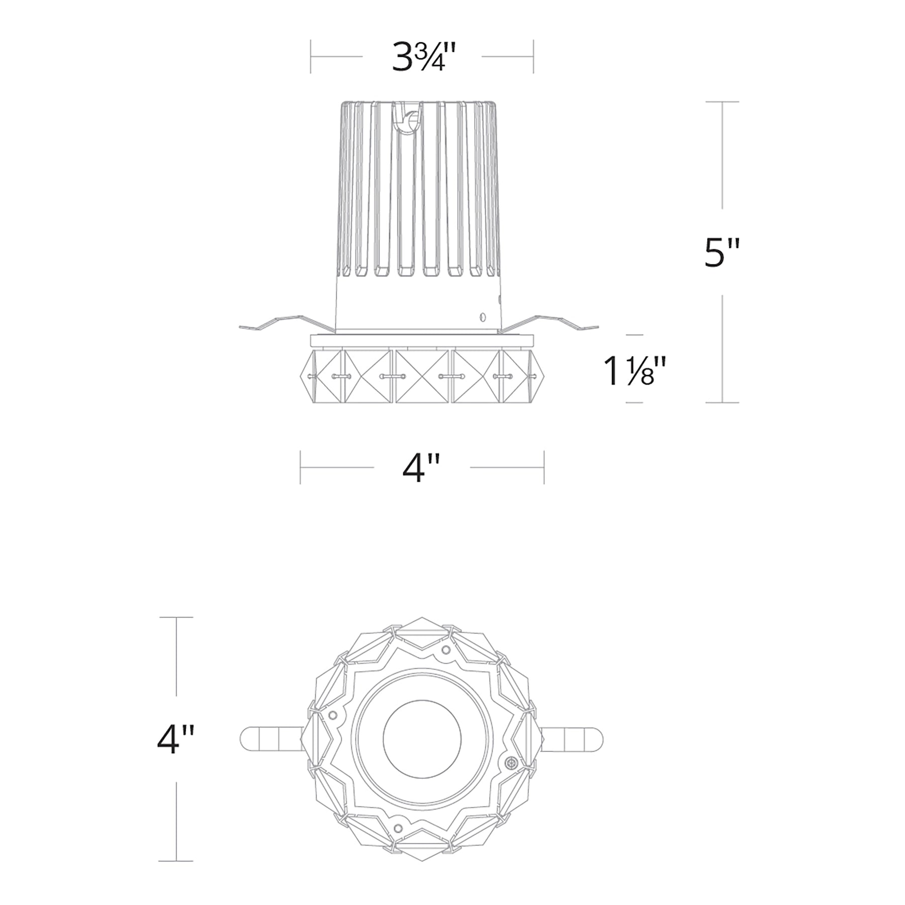 Xeo LED Recessed Trim Diagram