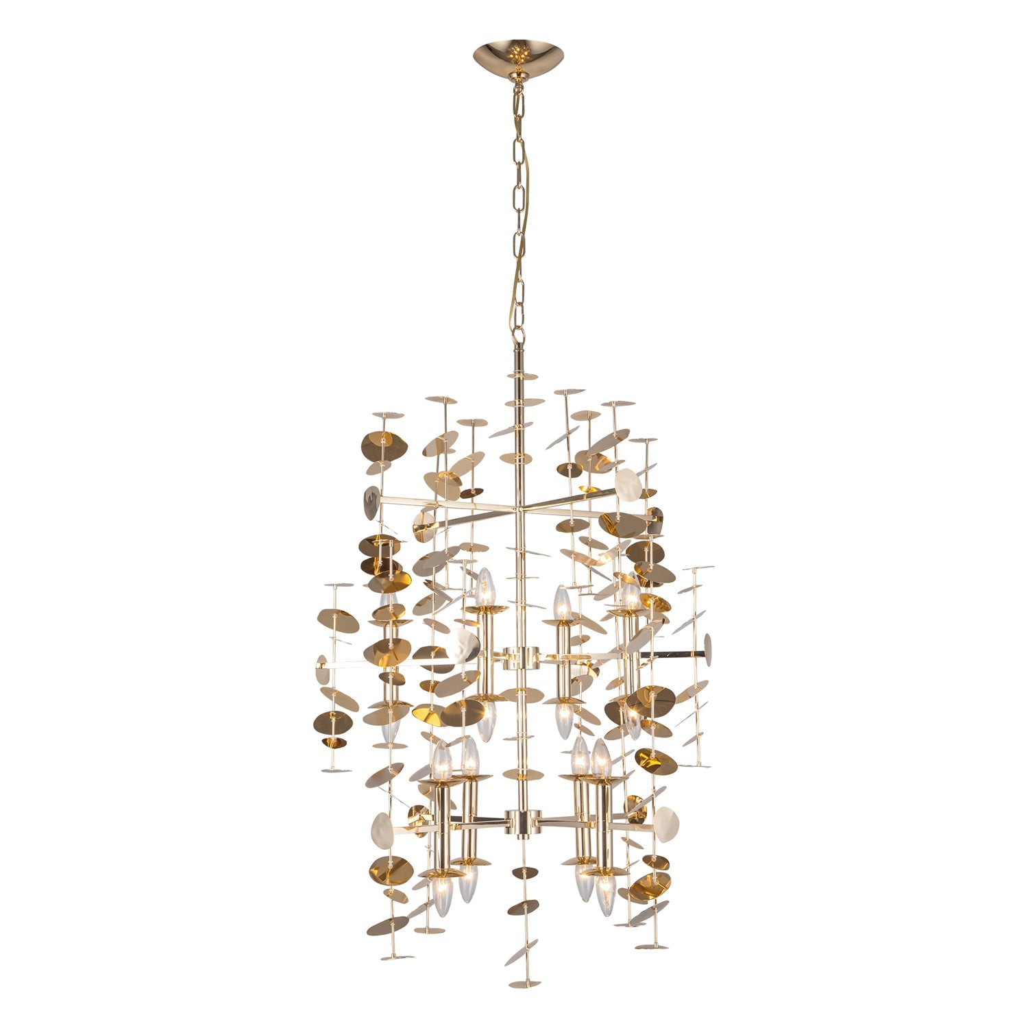 Yukari 41-in Polished Brass 16 Lights Chandelier by Alora Lighting | CH340041PB | Alora Lighting