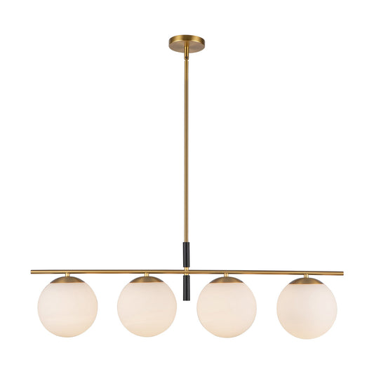 Zuri 37-in Brushed Gold/Opal Glass Socket Linear Pendant by Alora Lighting | LP421437BGOP | Alora Lighting