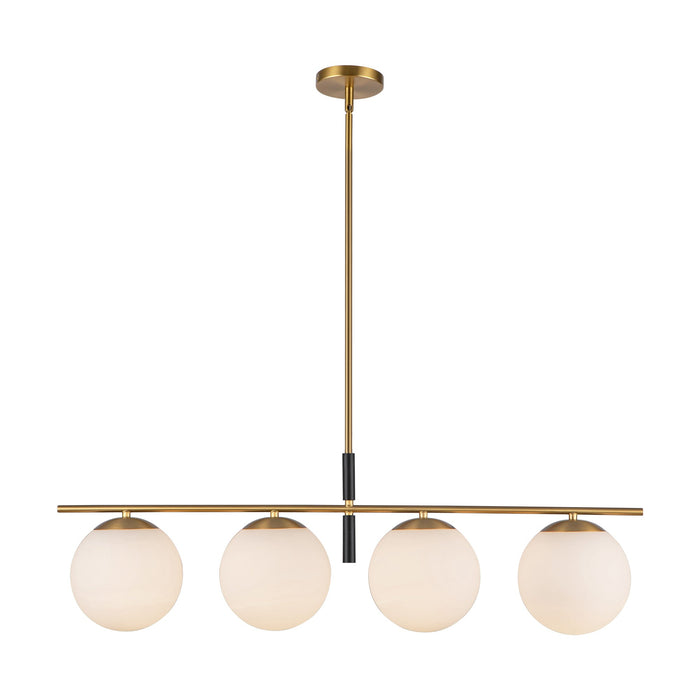 Zuri 37-in Brushed Gold/Opal Glass Socket Linear Pendant by Alora Lighting | LP421437BGOP | Alora Lighting
