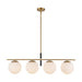 Zuri 37-in Brushed Gold/Opal Glass Socket Linear Pendant by Alora Lighting | LP421437BGOP | Alora Lighting