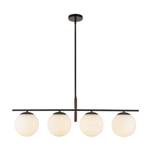 Zuri 37-in Matte Black/Opal Glass Socket Linear Pendant by Alora Lighting | LP421437MBOP | Alora Lighting