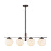 Zuri 37-in Matte Black/Opal Glass Socket Linear Pendant by Alora Lighting | LP421437MBOP | Alora Lighting