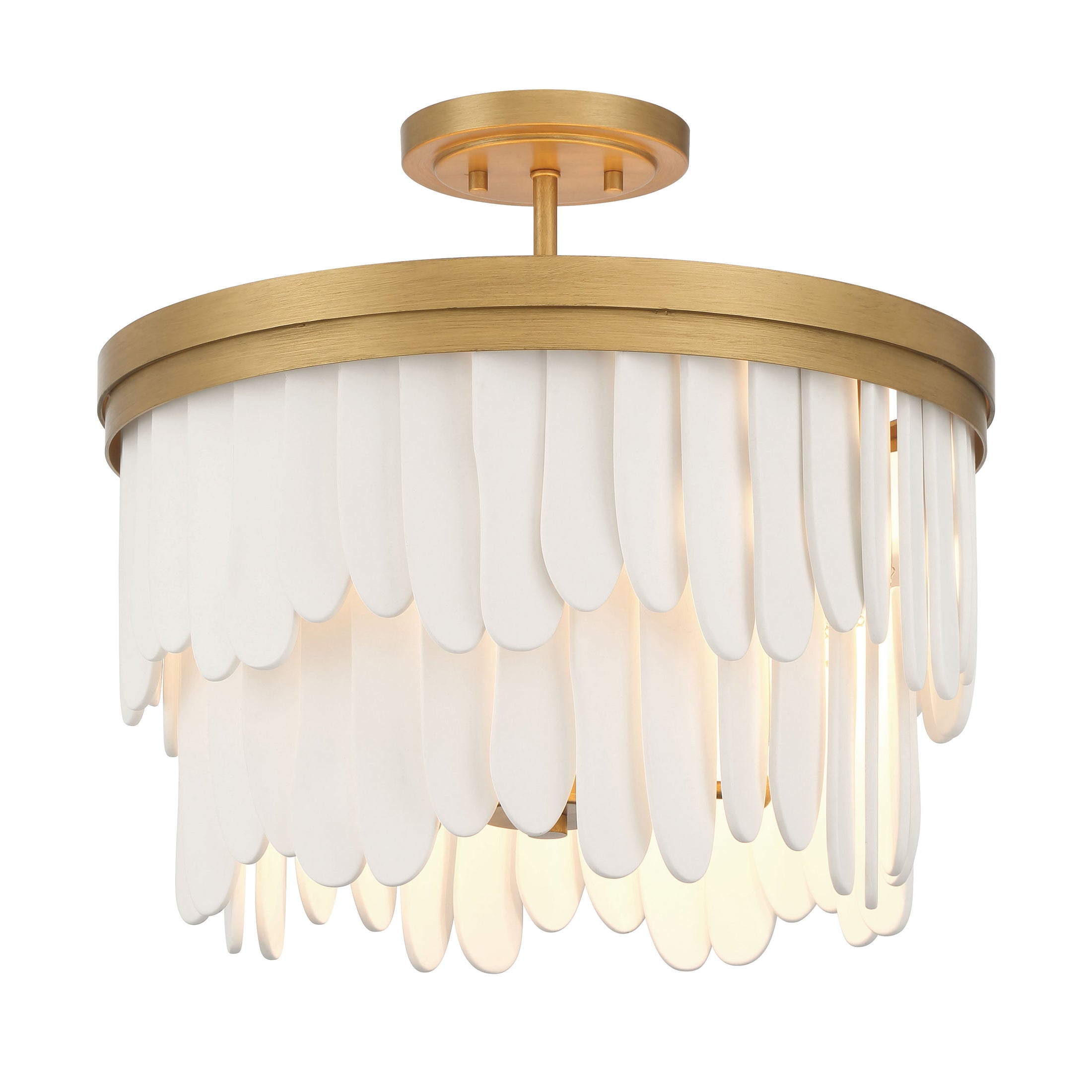 Briscade 6-Light Semi Flush - Painted Legacy Brass and White - Minka-Lavery