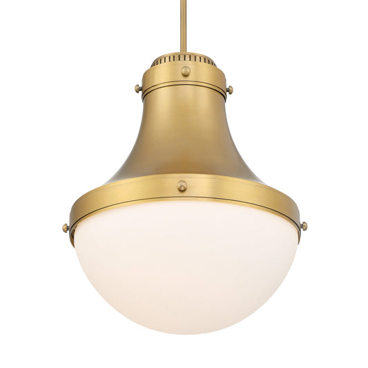 Purelight 1-Light Pendant - Legacy Brass with Etched Opal Glass - Minka-Lavery