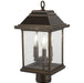Mariner's Pointe 3 Light Post Mount in Oil Rubbed Bronze Finish with Gold Highlights with Clear Glass - Minka-Lavery