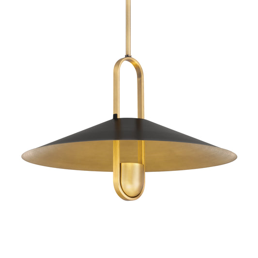 Goldenridge 1-Light Pendant - Matte Black and Legacy Brass - Minka-Lavery