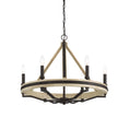 Load image into Gallery viewer, Sonoma 6-Light Chandelier - Dark Bronze and Natural Solid Wood - Minka-Lavery

