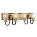 Orla 4-Light Vanity - Legacy Brass and Matte Black with Clear Ribbed Glass - Minka-Lavery
