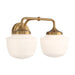 Cornwell 2 Light Bath Vanity in Aged Brass, Reversible, with Etched Opal Glass - Minka-Lavery