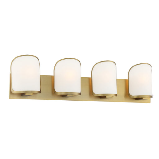 Bishop Crossing 4 Light Bath in Soft Brass Finish with Etched White Glass - Minka-Lavery