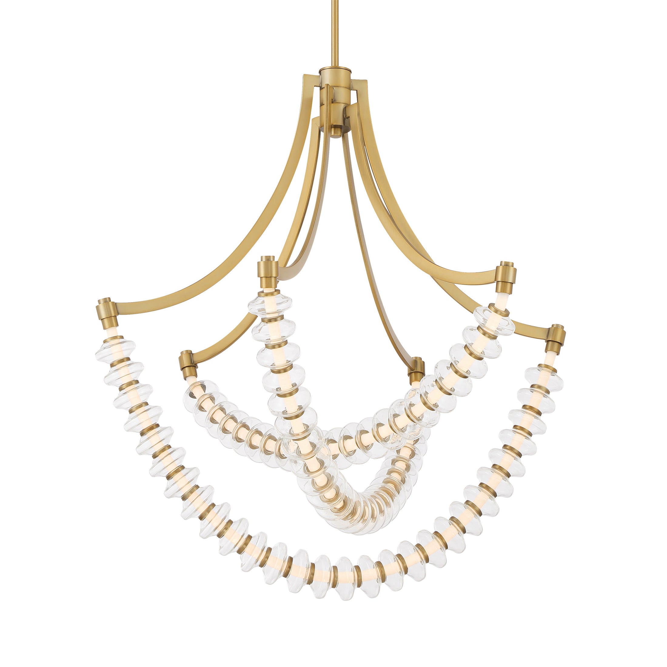 Pearl LED Chandelier - Legacy Brass with Clear Glass - Minka-Lavery