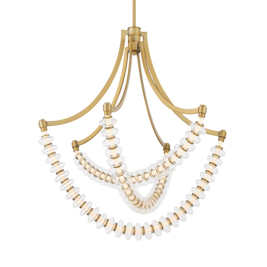 Pearl LED Chandelier - Legacy Brass with Clear Glass - Minka-Lavery