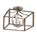 Country Estates Semi Flush, Sun Faded Wood with Brush Nickel Accents., 4 Light, 60W Candelabra Base - Minka-Lavery