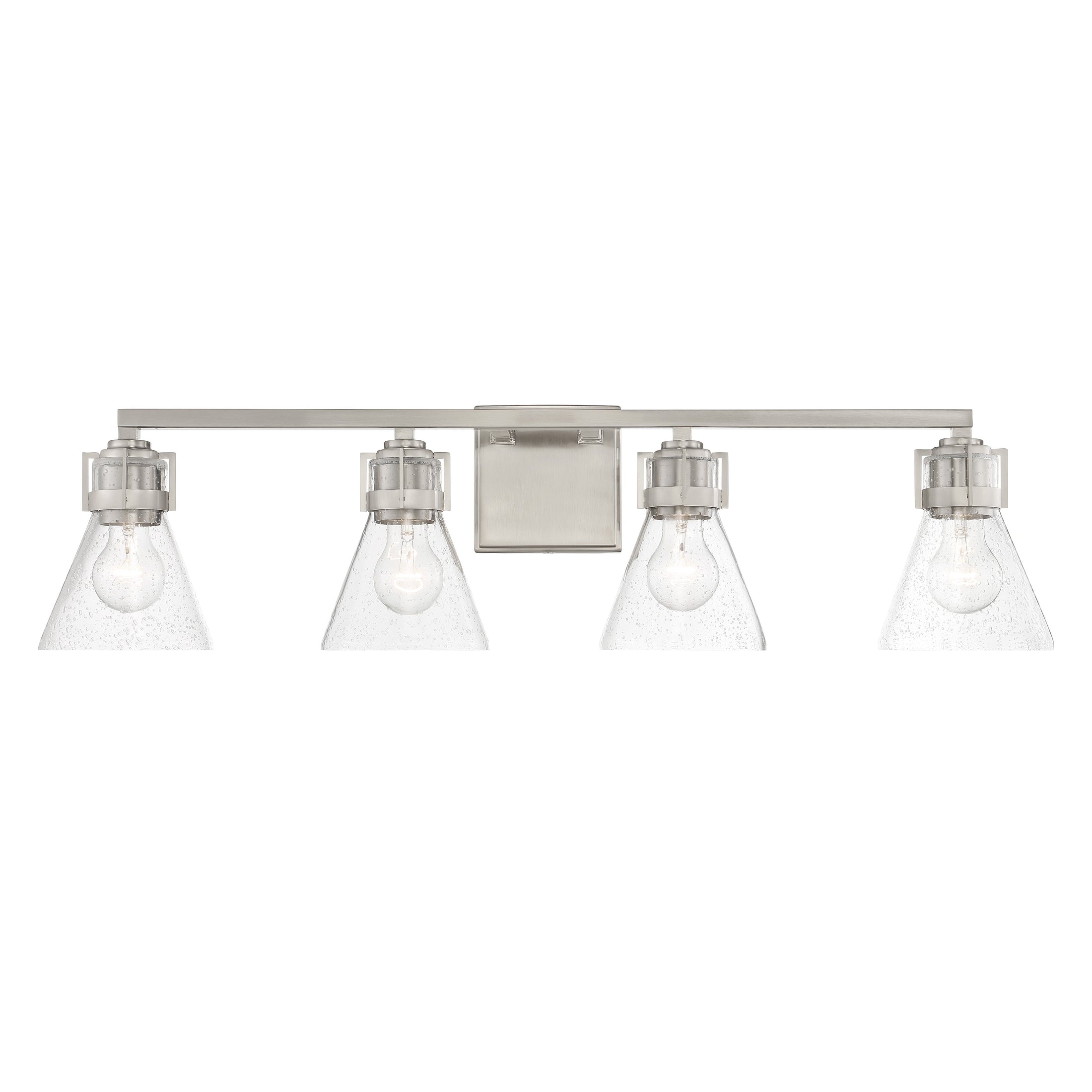 Chatham Square 4 Light Bath in Brushed Nickel Finish with Clear Seeded Glass - Minka-Lavery