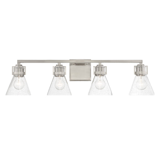 Chatham Square 4 Light Bath in Brushed Nickel Finish with Clear Seeded Glass - Minka-Lavery