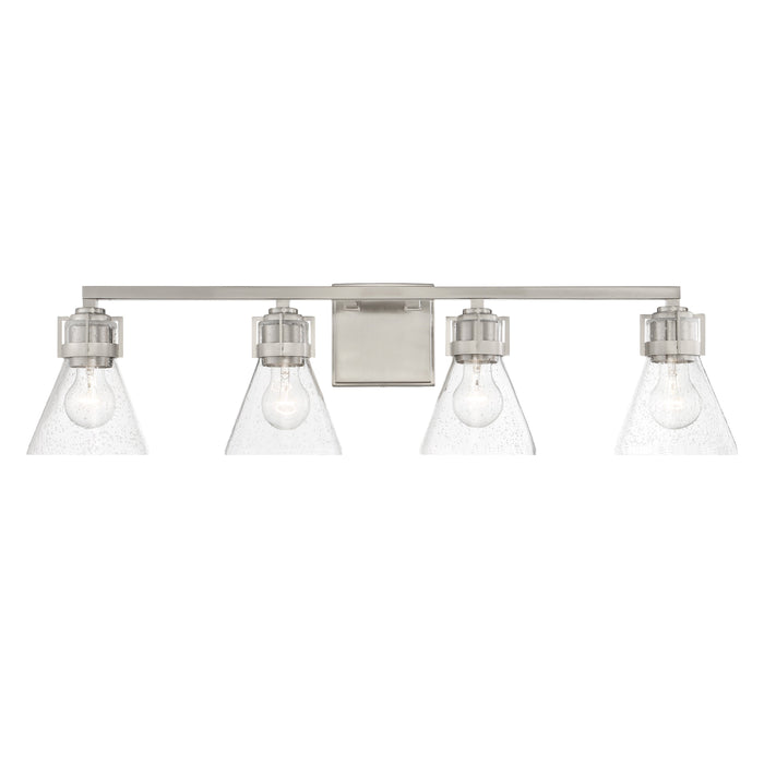 Chatham Square 4 Light Bath in Brushed Nickel Finish with Clear Seeded Glass - Minka-Lavery