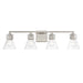 Chatham Square 4 Light Bath in Brushed Nickel Finish with Clear Seeded Glass - Minka-Lavery