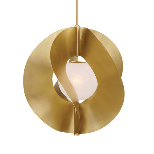 Gloria 1-Light Pendant - Legacy Brass with Etched Seeded Glass - Minka-Lavery
