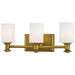 Harbour Point 3 Light Bath in Liberty Gold Finish with Etched Opal Glass - Minka-Lavery