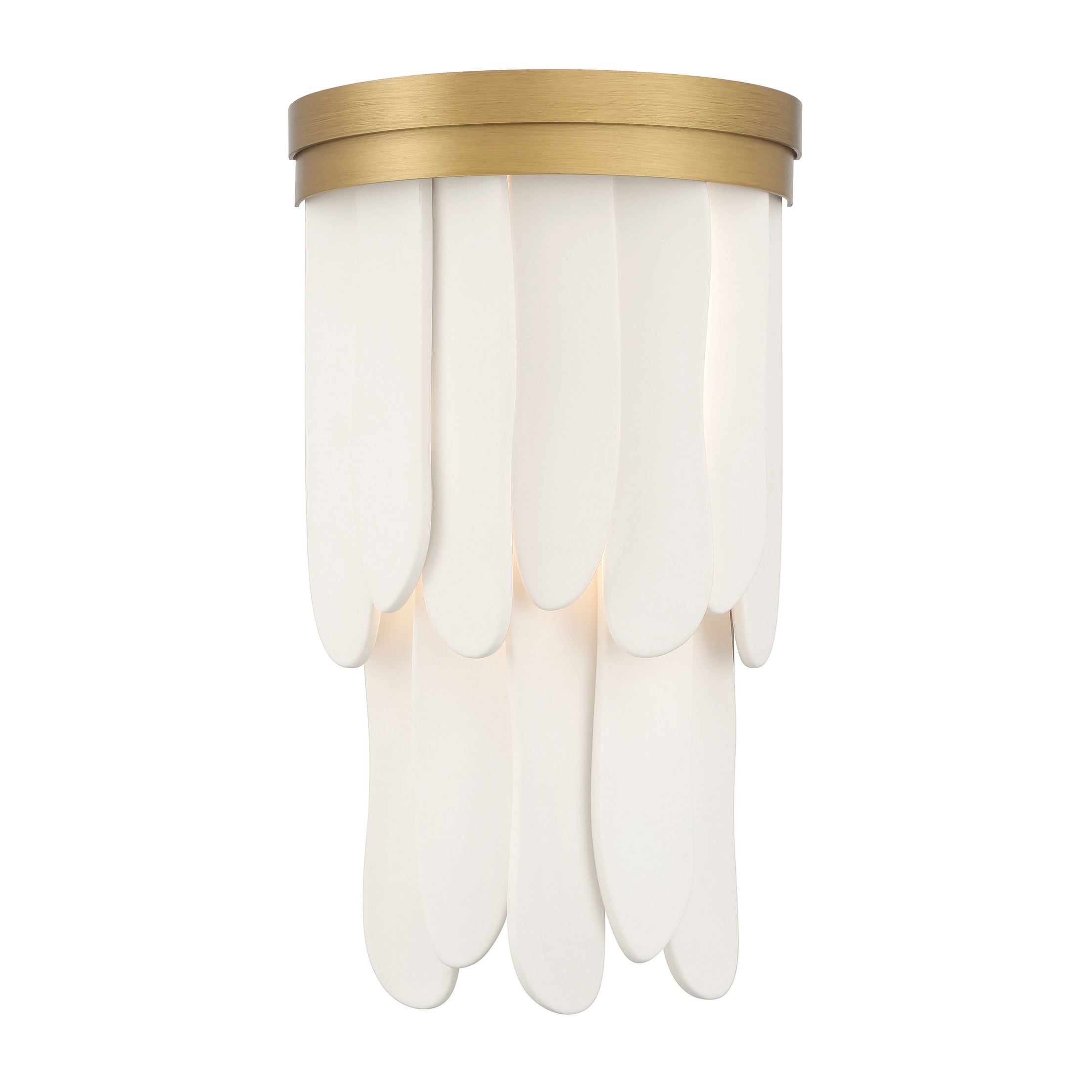 Briscade 1-Light Wall Sconce - Painted Legacy Brass and White - Minka-Lavery