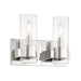 Vernon Place 2 Light Bath in Chrome and Clear Ribbed Glass - Minka-Lavery