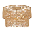 Load image into Gallery viewer, Bungalow Heaven 17" 5 Light Flush Mount in Soft Brass Finish with Papyrus Rope Shade - Minka-Lavery

