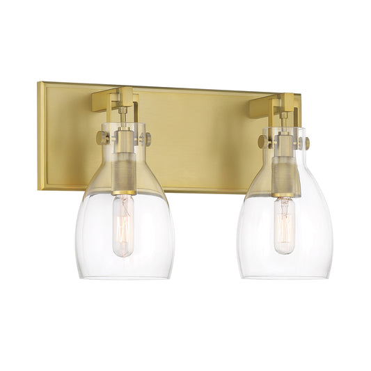 Tiberia 2 Light Bath in Soft Brass Finish with Clear Glass - Minka-Lavery