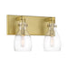 Tiberia 2 Light Bath in Soft Brass Finish with Clear Glass - Minka-Lavery