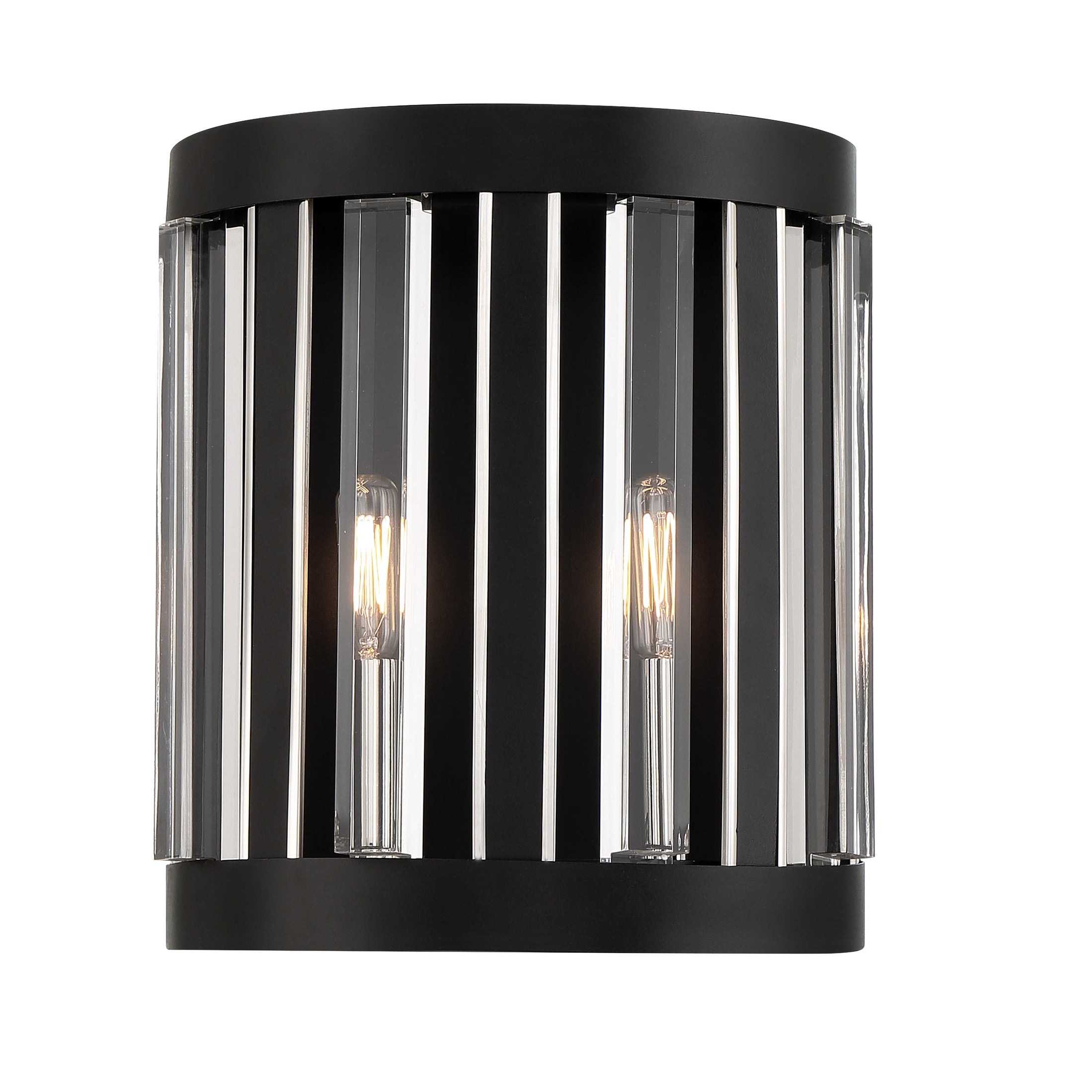 Majestic Splendor 2 Light Wall Sconce Fixture in Metal with Acrylic Accents in Sand Coal and Polished Nickel Finish - Minka-Lavery