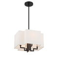 Load image into Gallery viewer, Upham Estates 4 Light Pendant (Convertible to Semi Flush) in Coal and Polished Nickel Finish with White Line Shade - Minka-Lavery
