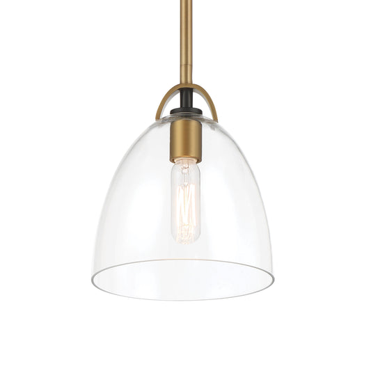 Sommersby 1-Light Pendant - Legacy Brass and Matte Black with Clear Glass - Minka-Lavery