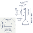Load image into Gallery viewer, Bover Drep A/01 Hanging Wall Sconce
