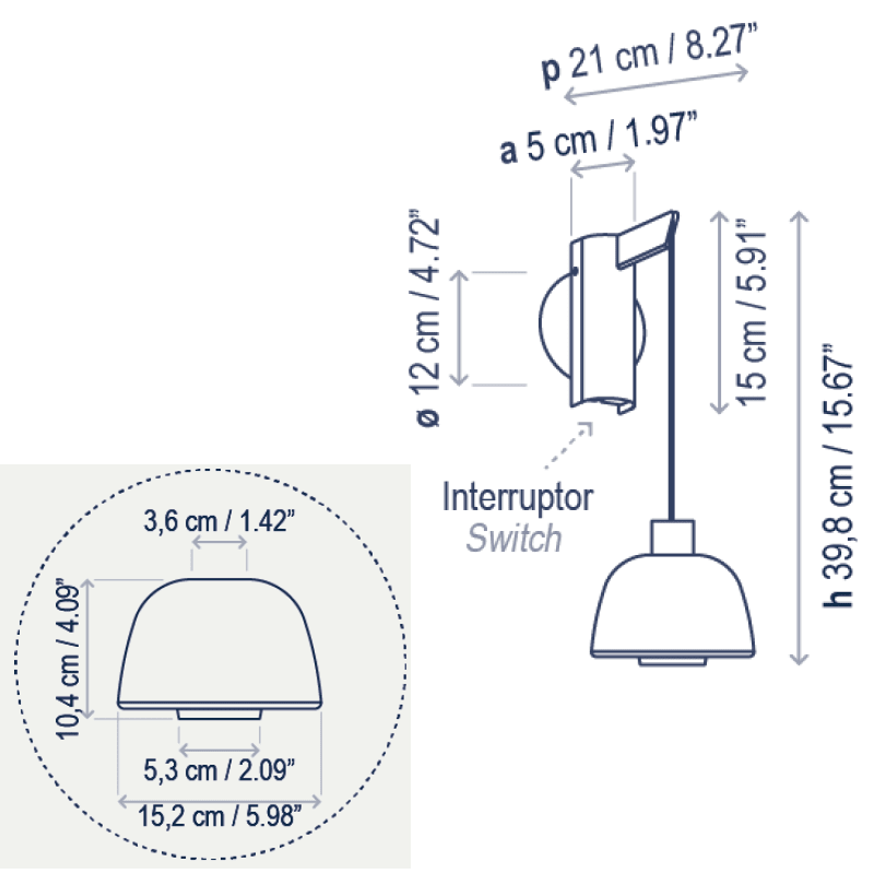 Bover Drep A/01 Hanging Wall Sconce