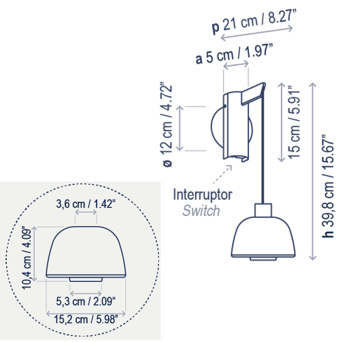 Bover Drep A/01 Hanging Wall Sconce