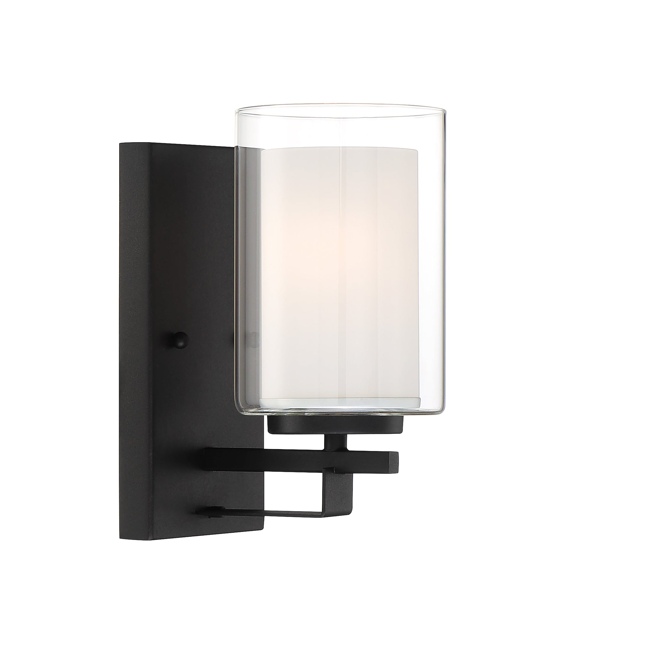Parsons Studio 1 Light Bath in Sand Coal Finish with Clear and Etched White Glass - Minka-Lavery