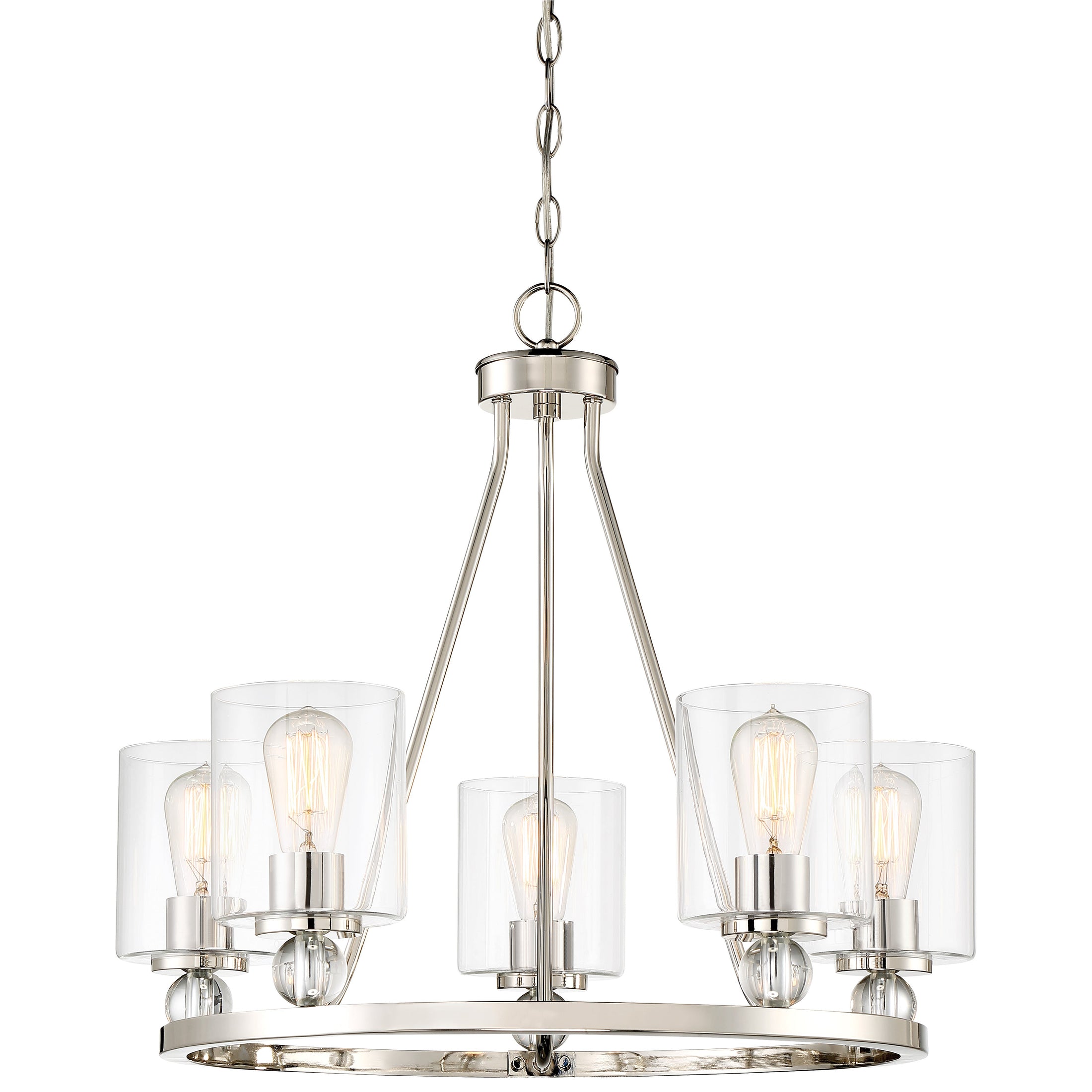 Studio 5 5 Light Chandelier in Polished Nickel Finish with Clear Glass - Minka-Lavery