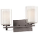 Parsons Studio 2 Light Bath in Smoked Iron Finish with Clear and White Glass - Minka-Lavery
