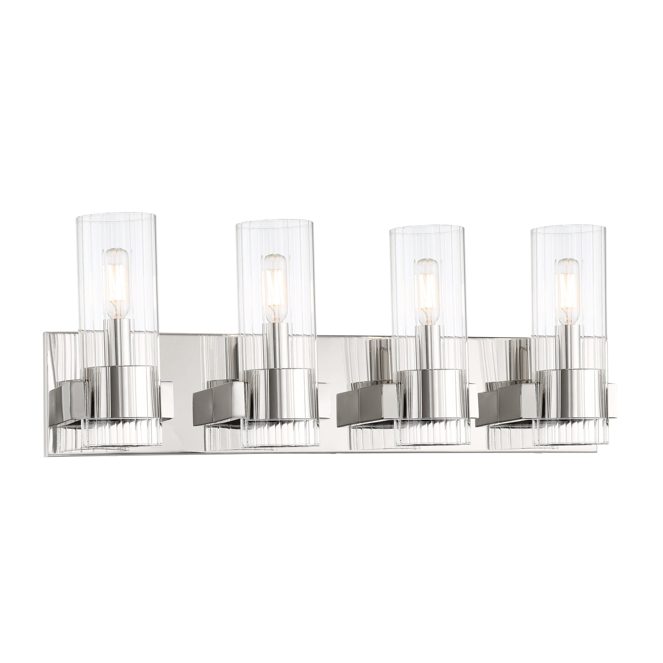 Vernon Place 4 Light Bath in Chrome with Clear Ribbed Glass - Minka-Lavery