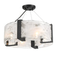 Load image into Gallery viewer, Cloud Break 4 Light Semi Flush in Coal Black Finish with Cloud Glass and Glass Diffuse Bulbs - Minka-Lavery

