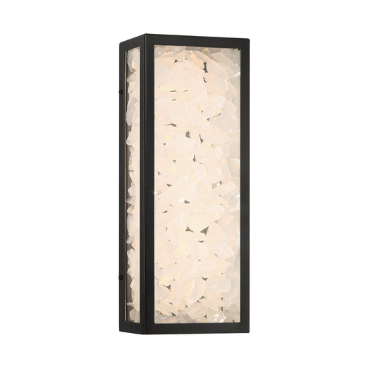 Salt Creek LED Outdoor Wall Mount Sconce In Coal black Finish with Clear Acrylic Shade Polished Quartz - Minka-Lavery
