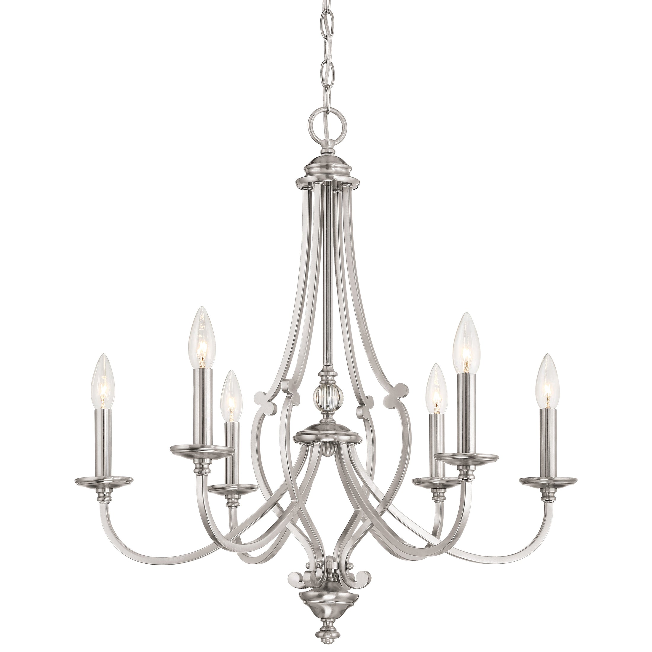 Savannah Row 6 Light Chandelier in Brushed Nickel - Minka-Lavery