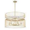 Load image into Gallery viewer, Park Slope by Robin Baron 6 Light Pendant in Nouveau Gold Finish and Faux Alabaster, A Robin Baron Design - Minka-Lavery
