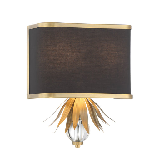 Caprio 2 Light Wall Sconce in Natural Brushed Brass Finish with Fabric Shade - Minka-Lavery